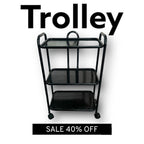 Trolley 3 Trey With Wheels Moving Trolley Side Table