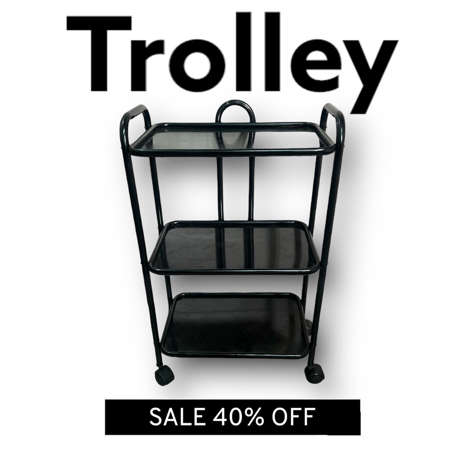 Trolley 3 Trey With Wheels Moving Trolley Side Table
