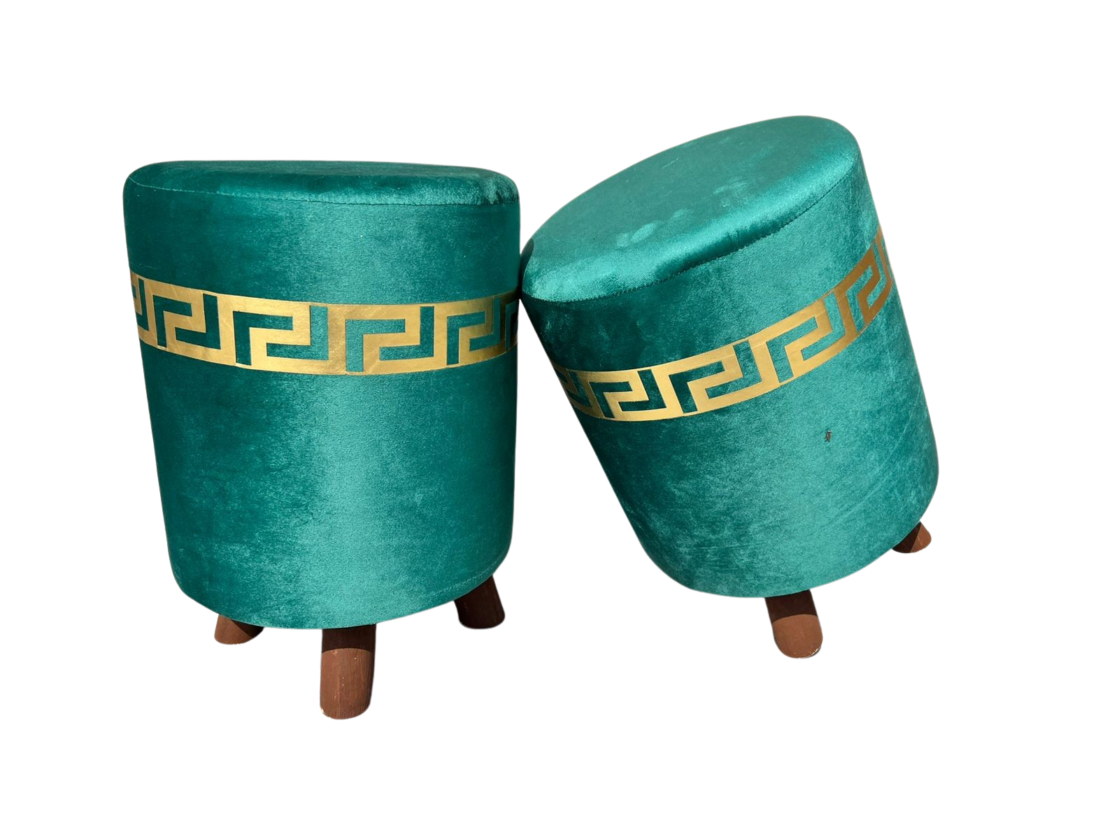 Ottoman LV Pinted Velvet Stool
