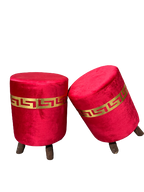Ottoman LV Pinted Velvet Stool