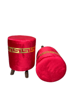 Ottoman LV Pinted Velvet Stool