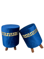 Ottoman LV Pinted Velvet Stool