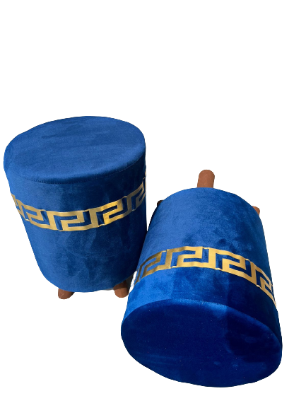 Ottoman LV Pinted Velvet Stool