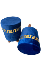 Ottoman LV Pinted Velvet Stool