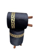 Ottoman LV Pinted Velvet Stool