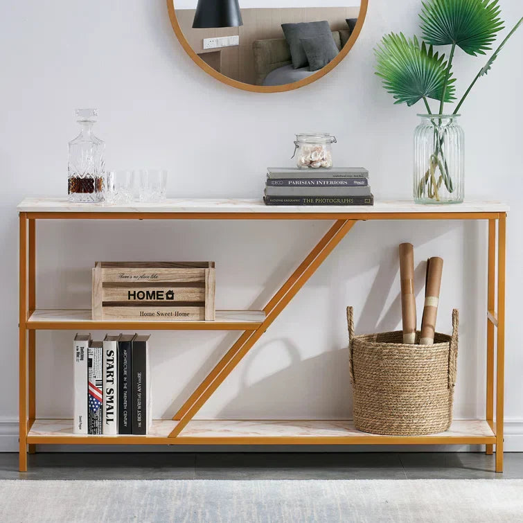 Double Shelf New Console Center Half Table
