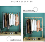 High-quality clothing store display rack golden and black floor-type iron