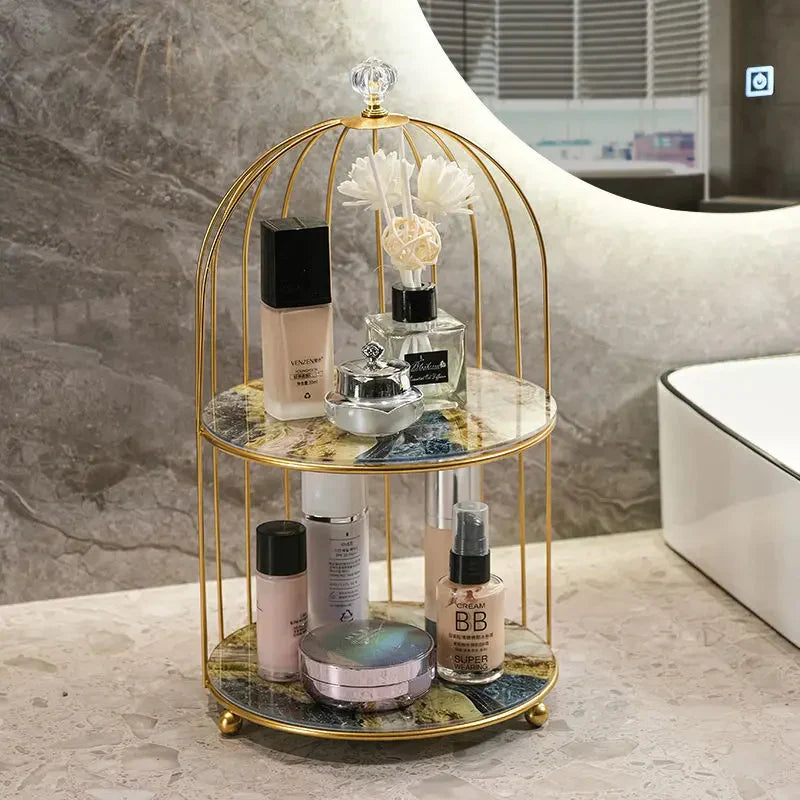Iron Bird Cage Rack for Lipstick Perfume & Cosmetics