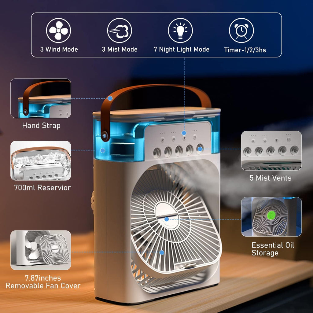 Portable Mini Air Conditioner Mist Fan 10-Inch
