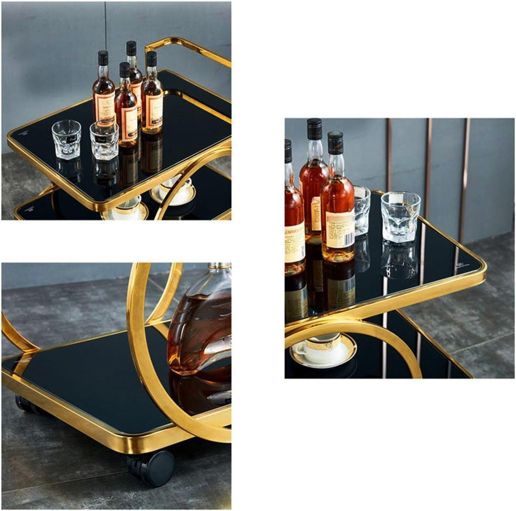 3-Tier Rolling Storage Cart - European Style Serving Rings Trolley