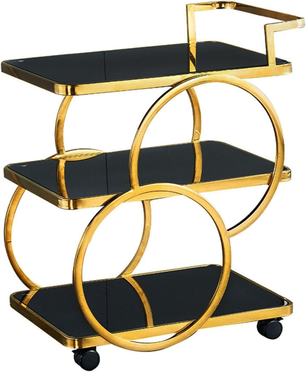 3-Tier Rolling Storage Cart - European Style Serving Rings Trolley