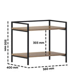 2 Tier Wood & Metal Microwave Stand Kitchen Storage Shelf Microwave