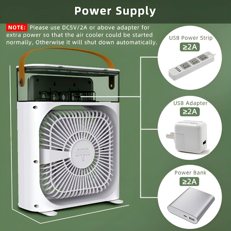 Portable Mini Air Conditioner Mist Fan 10-Inch