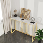 Marble Console Table for Entryway Metal Frame Table