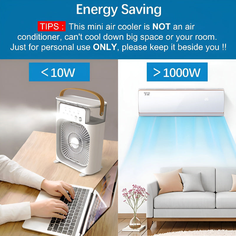 Portable Mini Air Conditioner Mist Fan 10-Inch