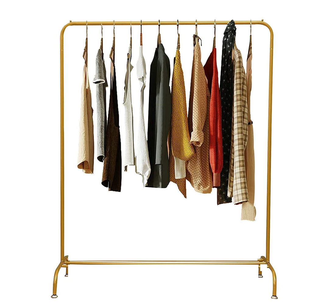 High-quality clothing store display rack golden and black floor-type iron