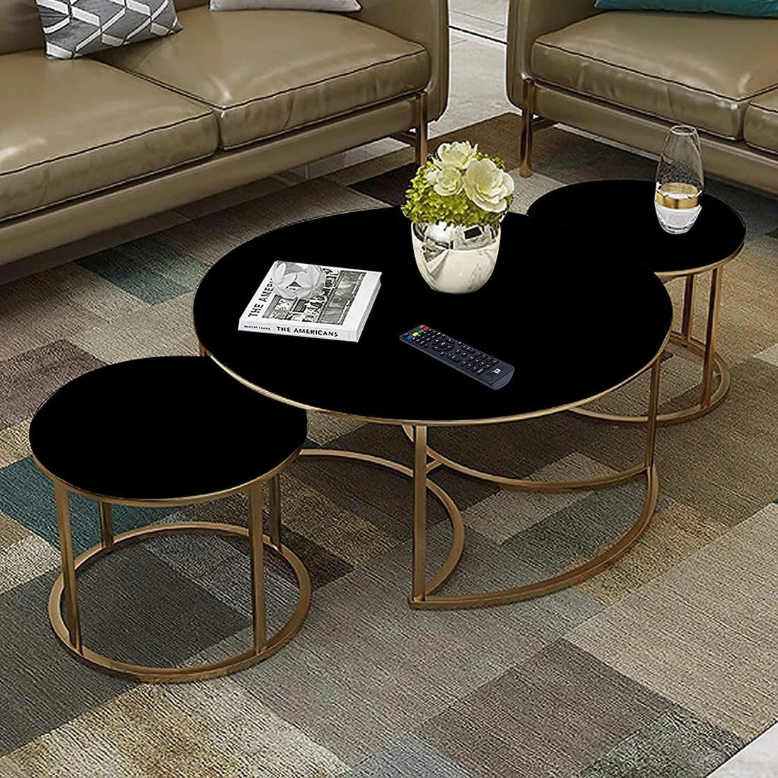 Premium 3 pieces Round Table Set Nesting