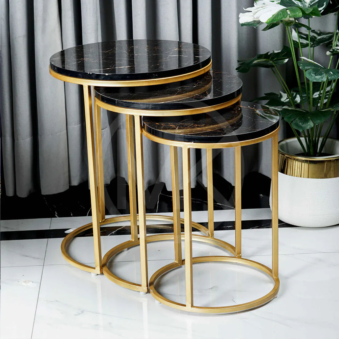3 Pieces Round Table Set Nesting
