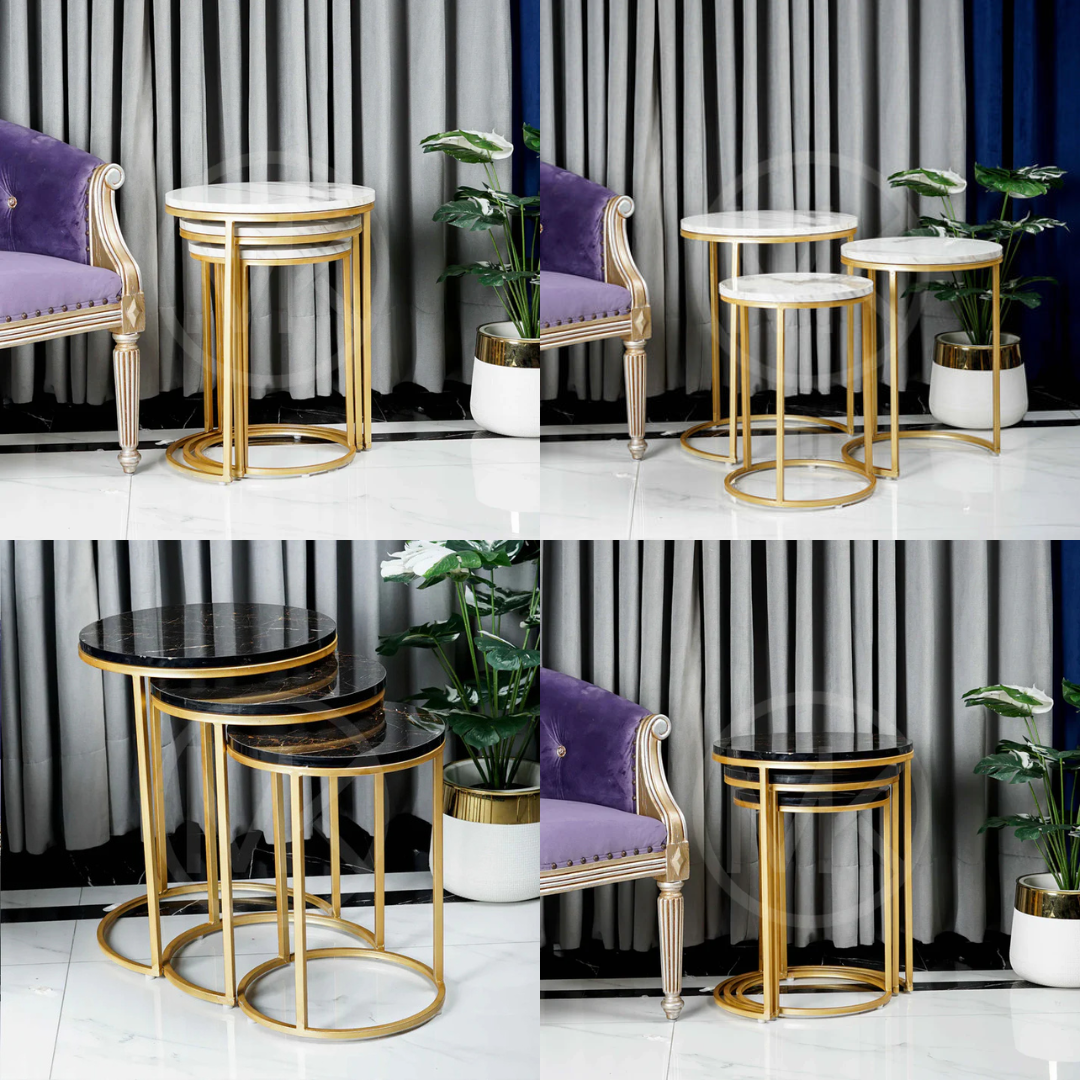3 Pieces Round Table Set Nesting