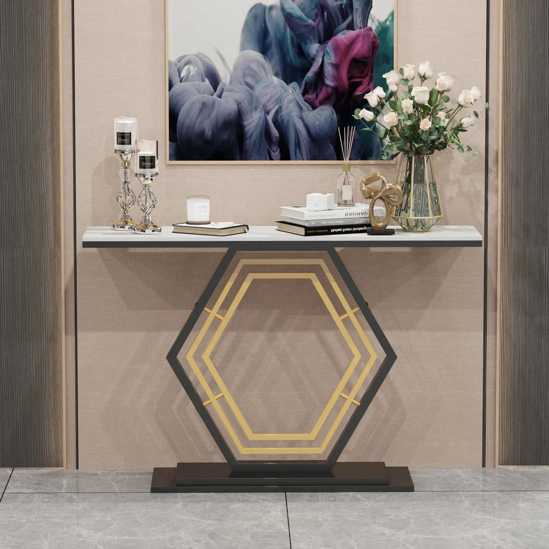 Modern Console Table, Narrow Hallway Tables for Entryway