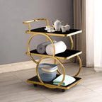 3-Tier Rolling Storage Cart - European Style Serving Rings Trolley