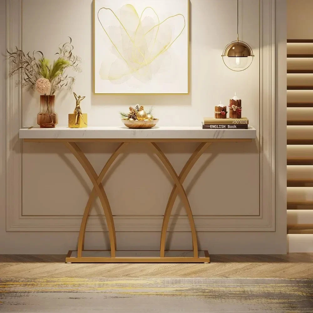 Modern Double Shelf Console Living Room Table