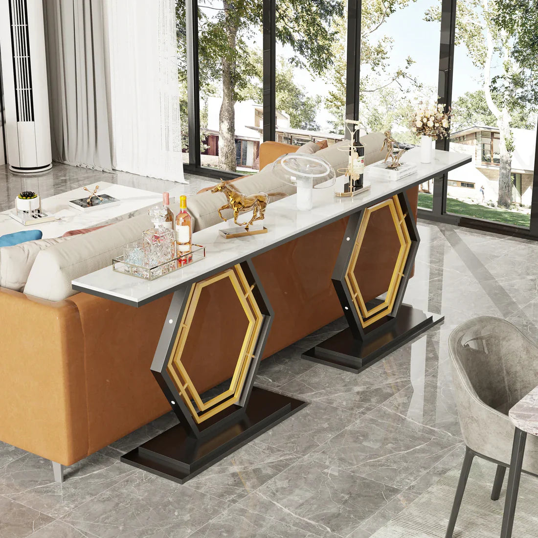 Modern Console Table, Narrow Hallway Tables for Entryway
