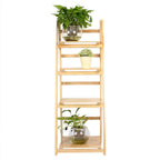 4 Tier Wooden Ladder Folding Book Shelf Shelving Rack