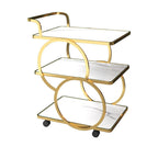 3-Tier Rolling Storage Cart - European Style Serving Rings Trolley